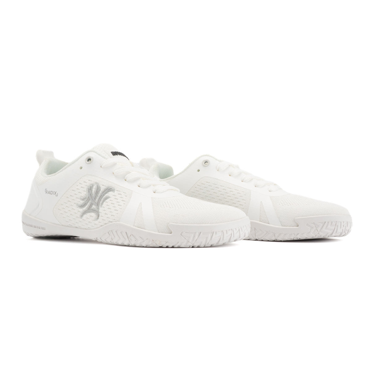 Radix V2 Bliss White — pair, three-quarter view